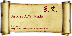Beluzsár Kada névjegykártya